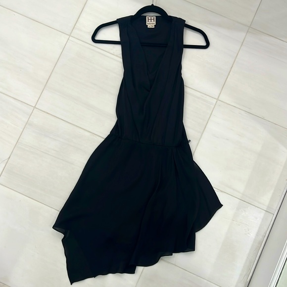 Haute hippie silk mini black dress. - Picture 1 of 3